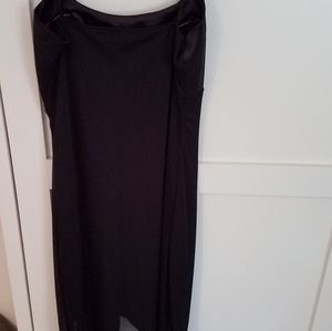 Savvy black dress with sheer draping spaghetti str